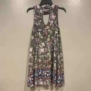 Francesca’s Blue Rain Gray Floral Dress